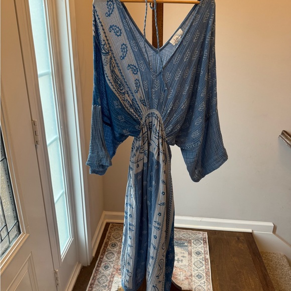 Anthropologie Blue Textured Dress - Picture 3 of 8